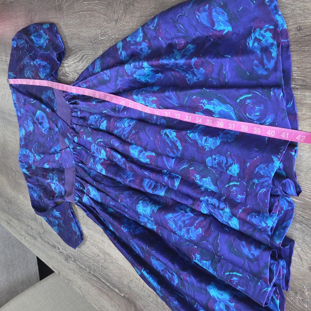 Vintage R&K Originals Floral Blue and Purple Floral Dress - Picture 5 of 10